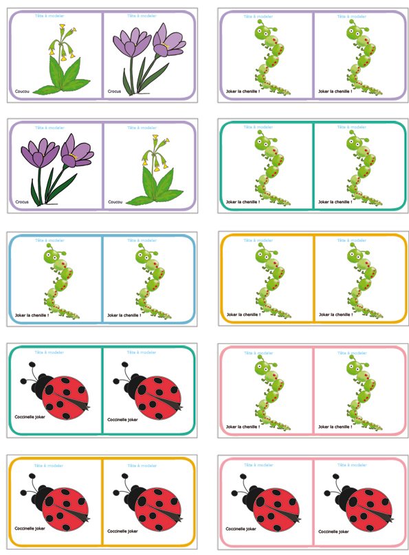 Planche Dominos des fleurs 14
