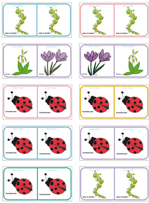 Planche 9 des Dominos sur les fleurs
