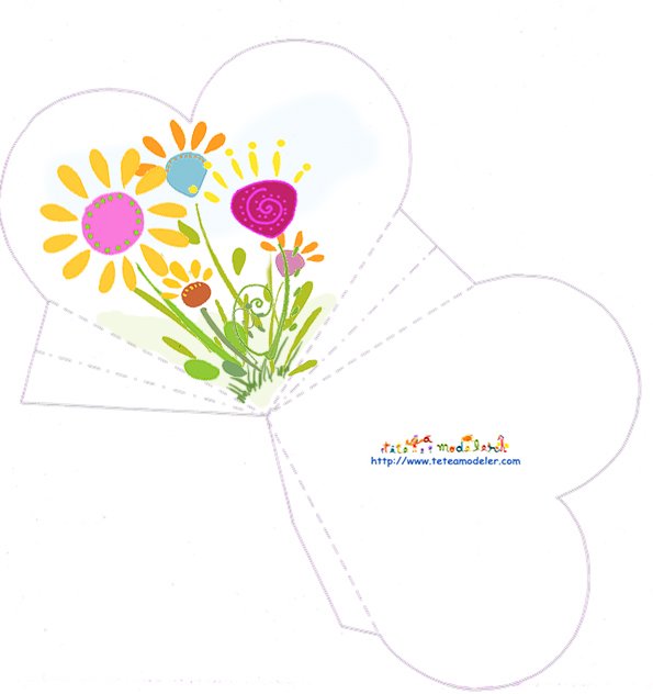 Pochette bonbons bouquet de fleurs
