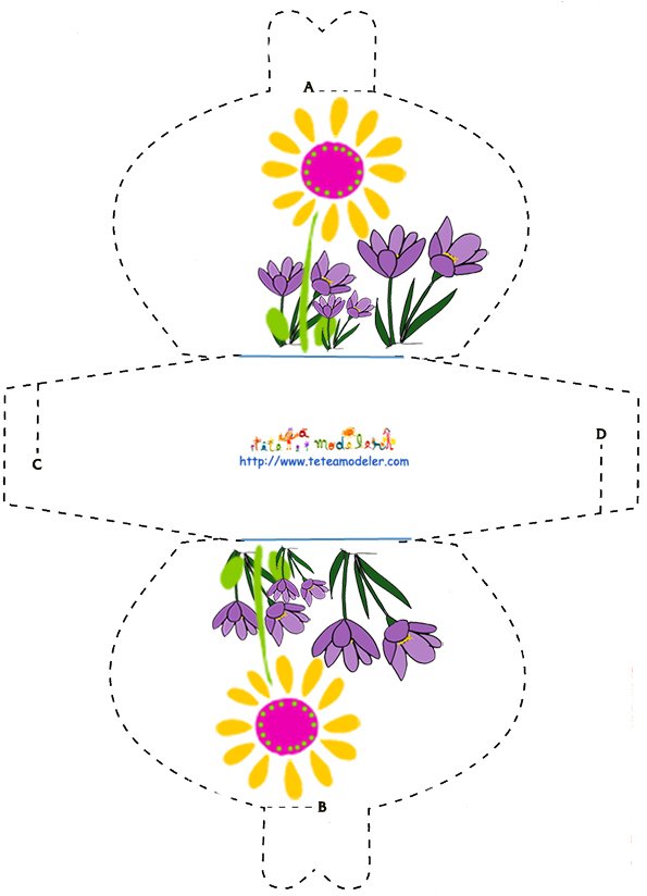 Pochette bonbons fleur et crocus
