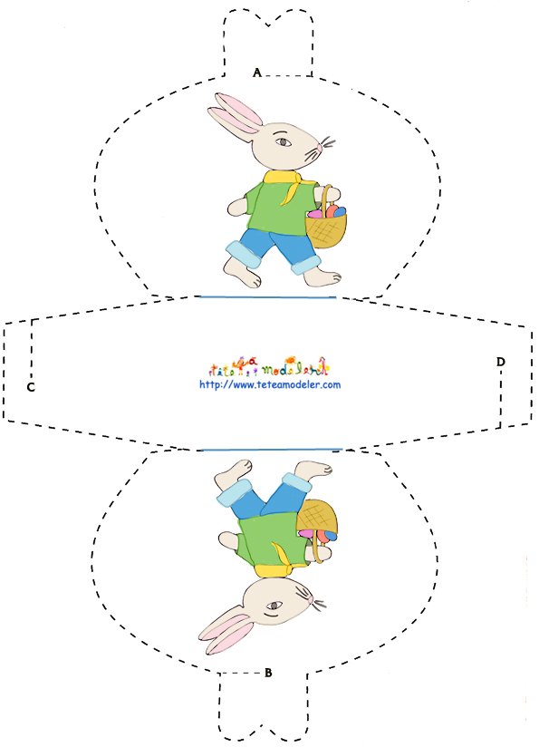 Modèle de pochette chocolat lapin de Pâques