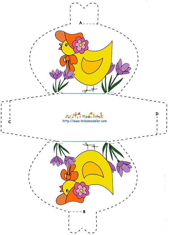 Pochette cadeau avec une poulette
