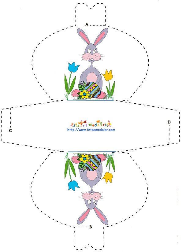Mod&egrave;le pochette chocolats de P&agrave;&cent;ques
