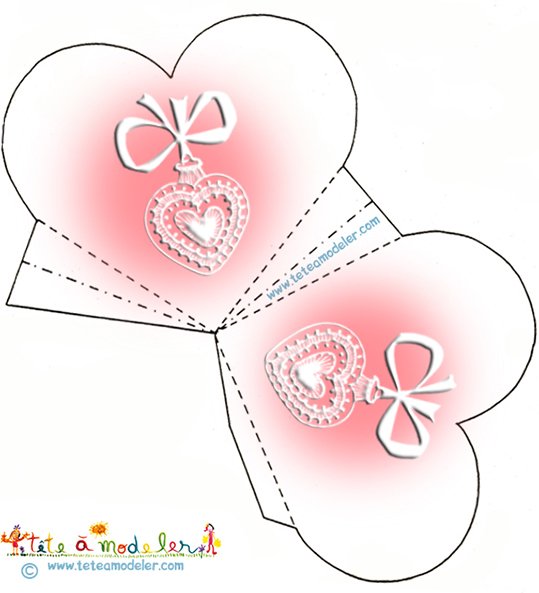 Pochette coeur motif médaille