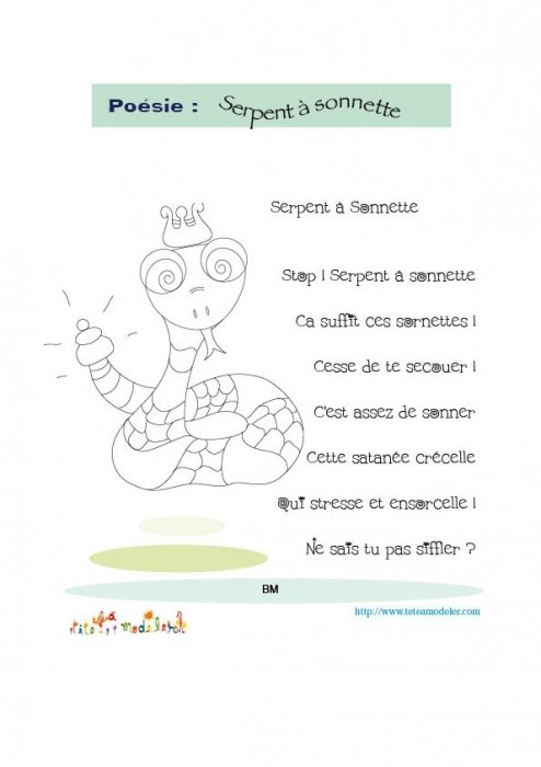Poésie : serpent à sonnette
