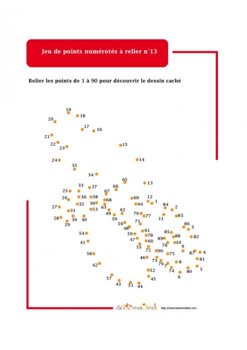Jeu de points numérotés n°13