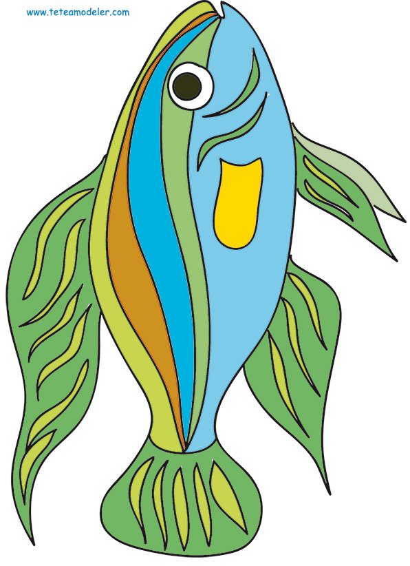 Image poisson multicolre &agrave; bandes