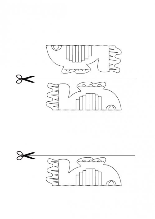 Gabarit poisson papier découpé