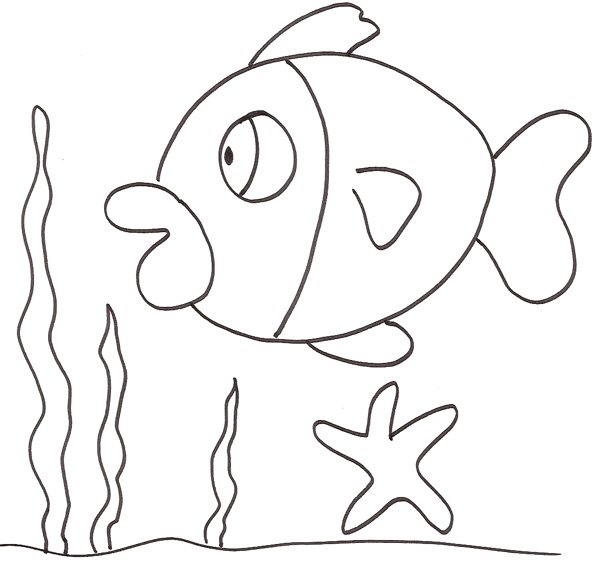 Coloriage du poisson à la grosse bouche