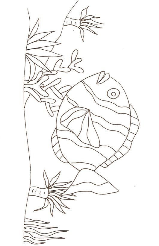 Imprimer et colorier le dessin d'un gros poisson clown
