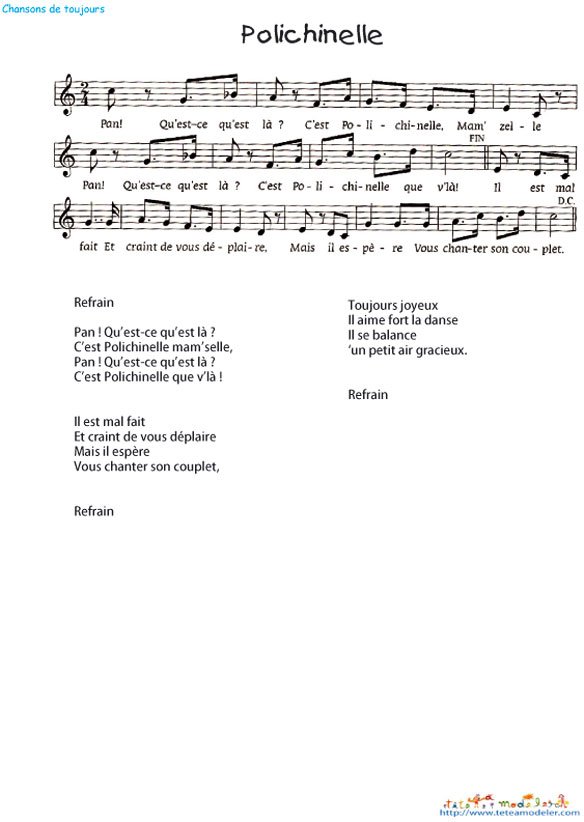 Polichinelle texte et partition
