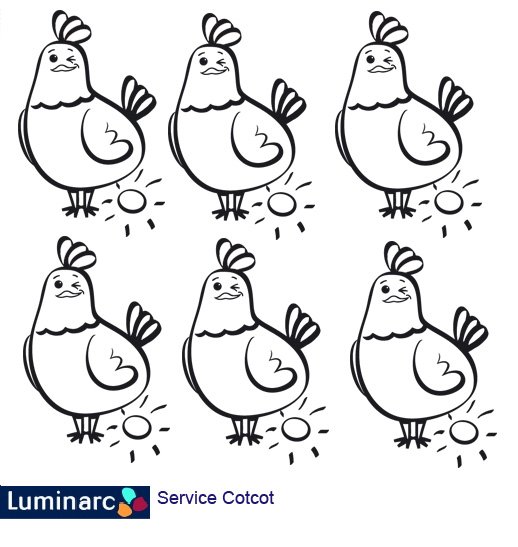 Poules Cotcot Luminarc à imprimer