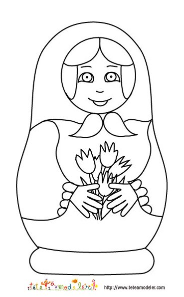 Coloriage Mariochka la poupée russe