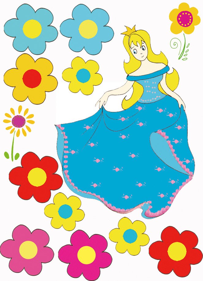 Imprimer la princesse en robe bleue pour le g&acirc;teau de princesse
