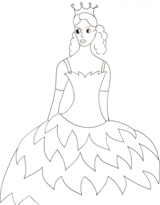 coloriage de princesse - Buste d'une princesse