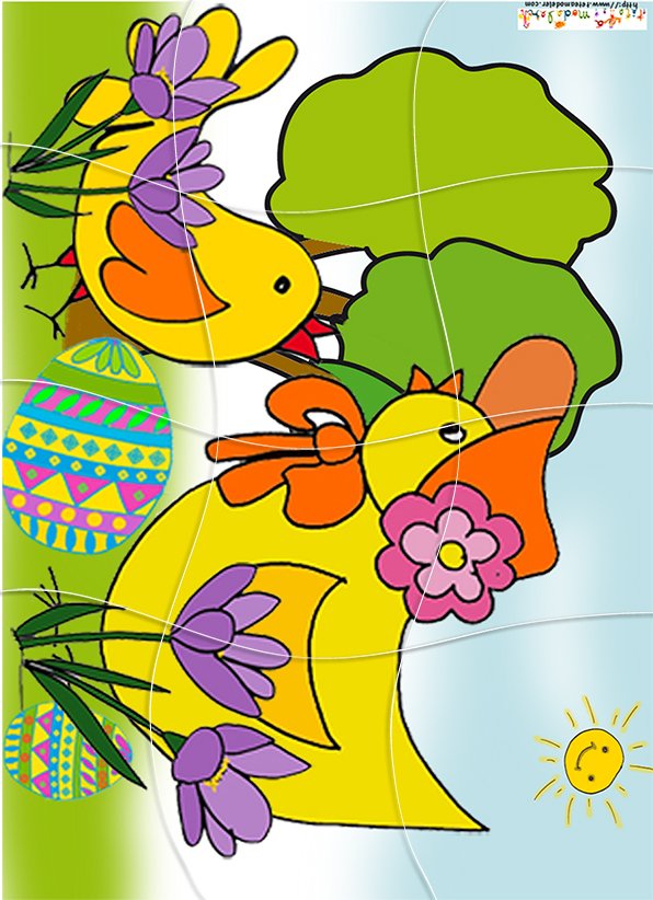 Puzzle de la poule et du poussin de Pâques