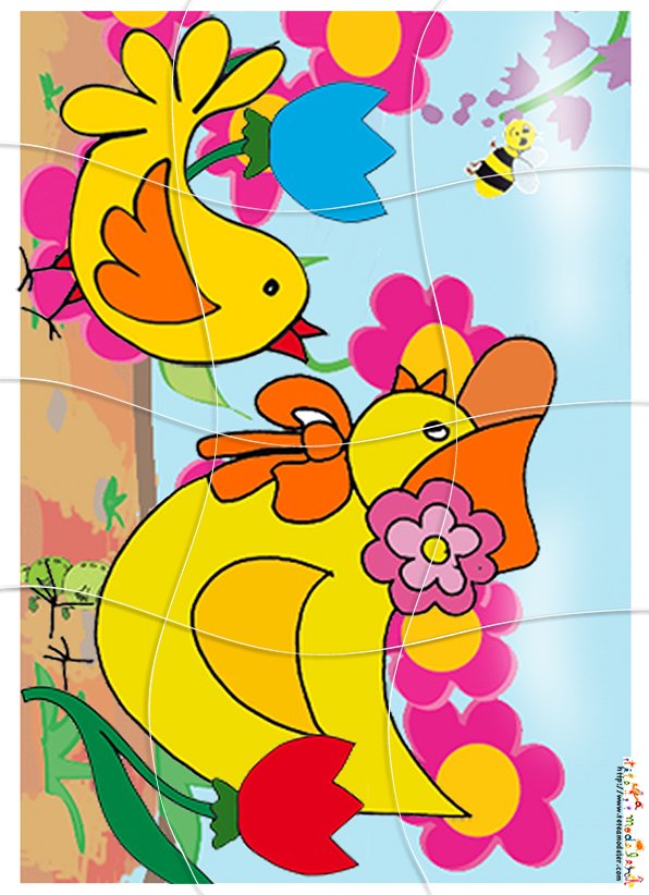 Puzzle de Pâques gai et colore