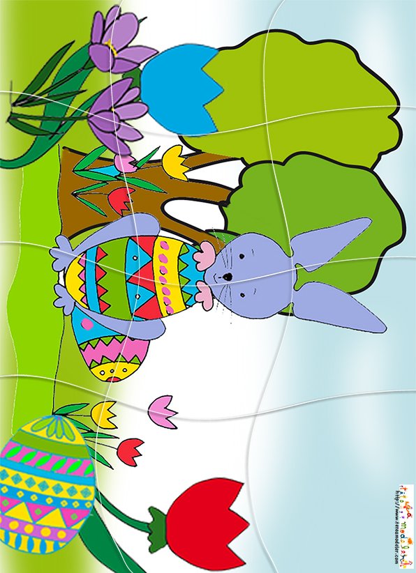 Puzzle du petit lapin de Pâques et son oeuf