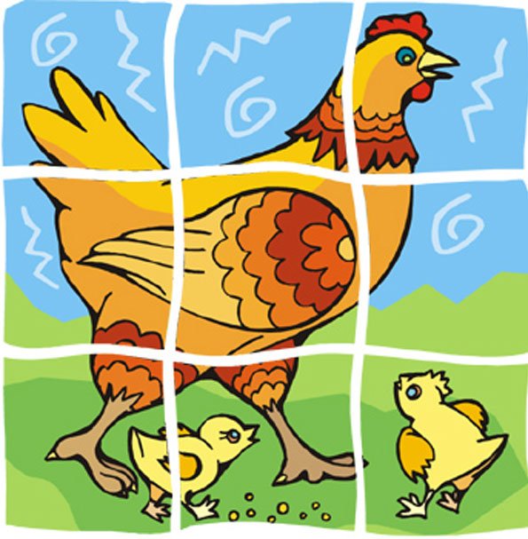 Mod&egrave;le du  puzzle de poule
