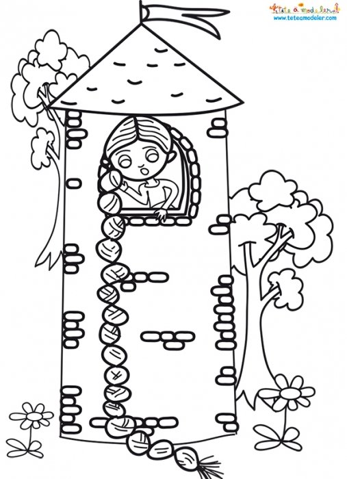 coloriage du conte Raiponce