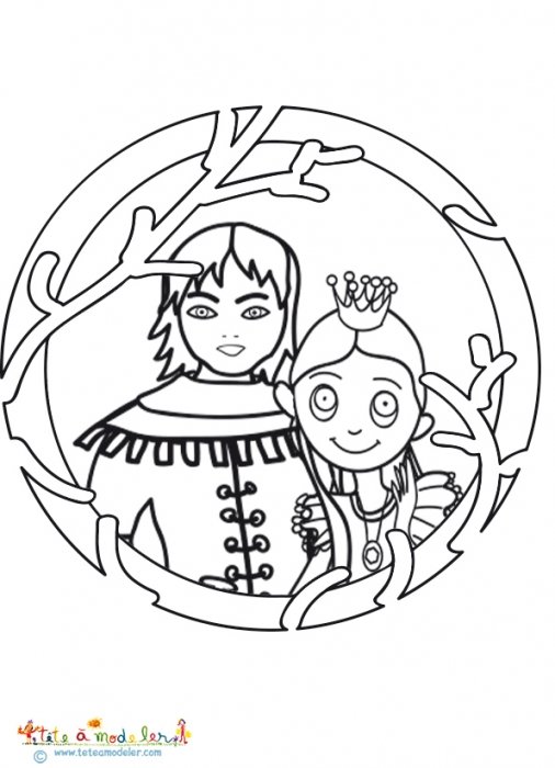 Coloriage du portrait du prince et Raiponce