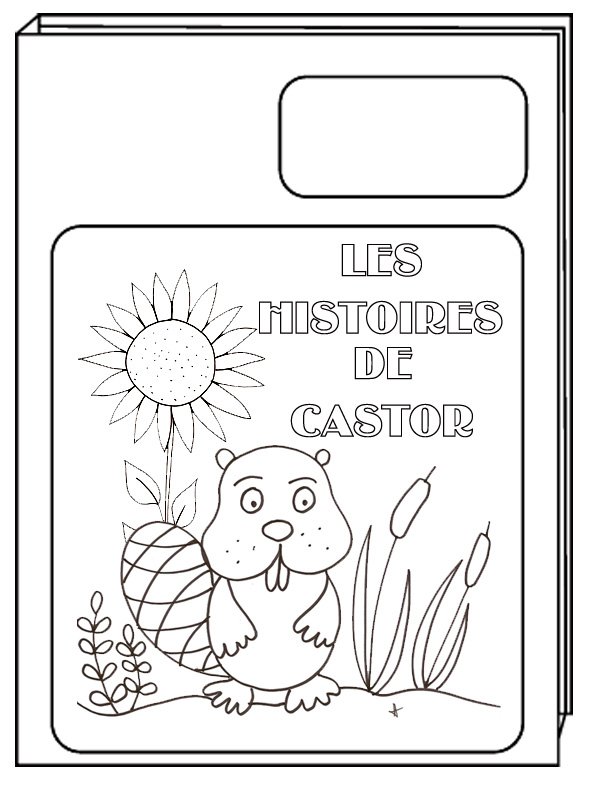 coloriage d'un livre de lecture sur les castors pour la rentr&eacute;e scolaire