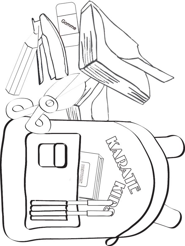 Imprimer le coloriage de fournitures pour la rentr&eacute;e scolaire 
