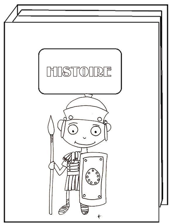 coloriage d'un livre d'histoire pour la rentr&eacute;e scolaire
