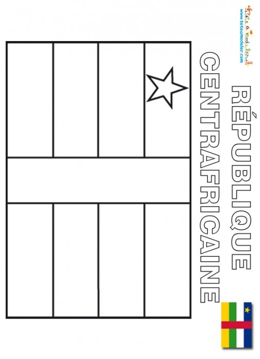 Coloriage du drapeau de la République Centrafricaine