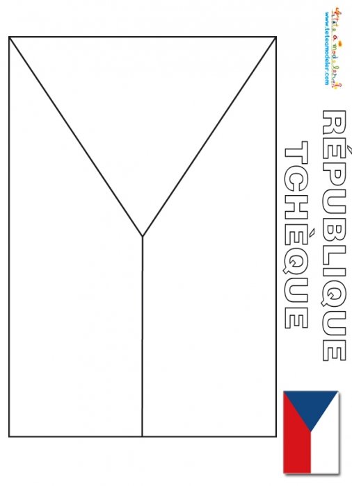 Coloriage du drapeau de la République Tchèque