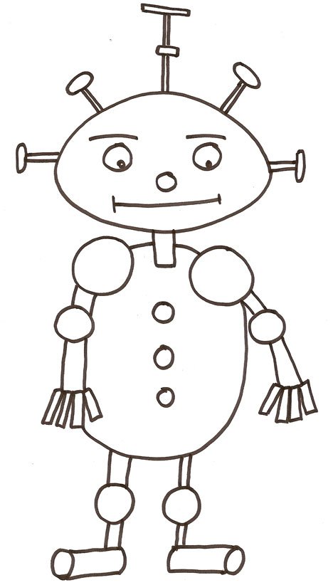 Imprimer et colorier le dessin d'un robot
