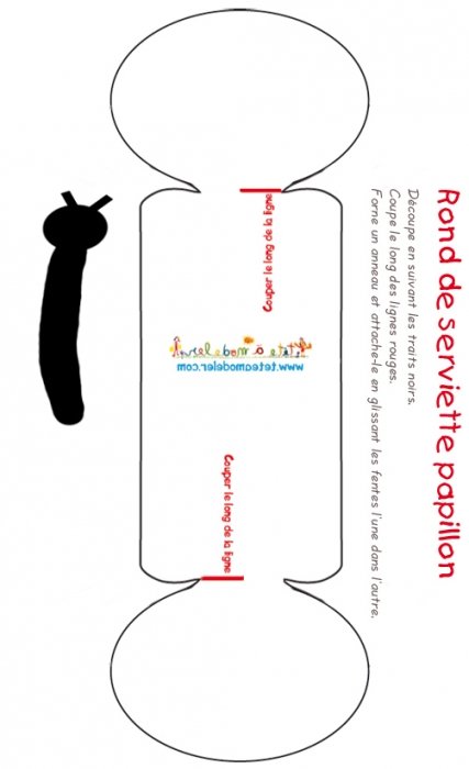 Rond de serviette papillon à imprimer