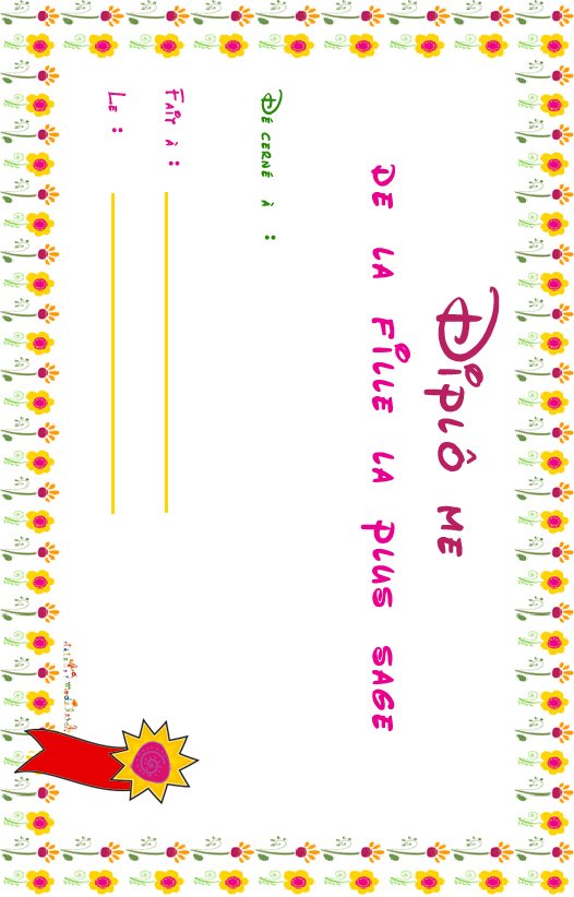 diplome fille la plus sage
