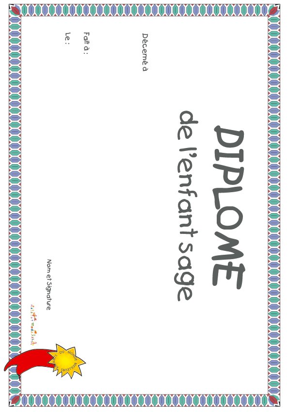 diplome enfant sage plumes
