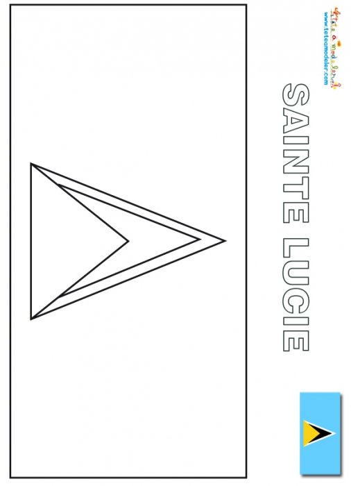 Coloriage du drapeau de Sainte Lucie