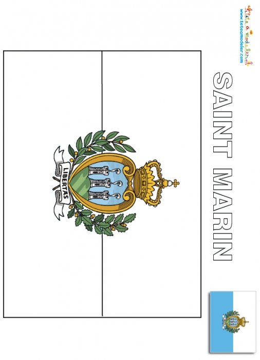 Coloriage du drapeau de Saint marin