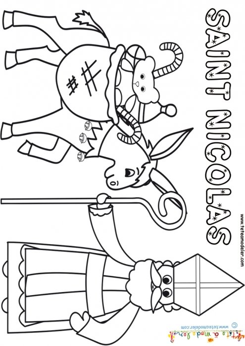 Saint Nicolas part avec son âne