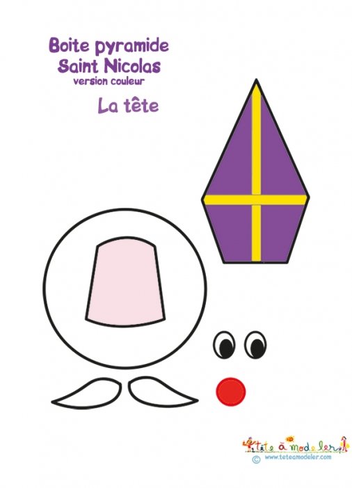 Tête pour saint Nicolas pyramide violet