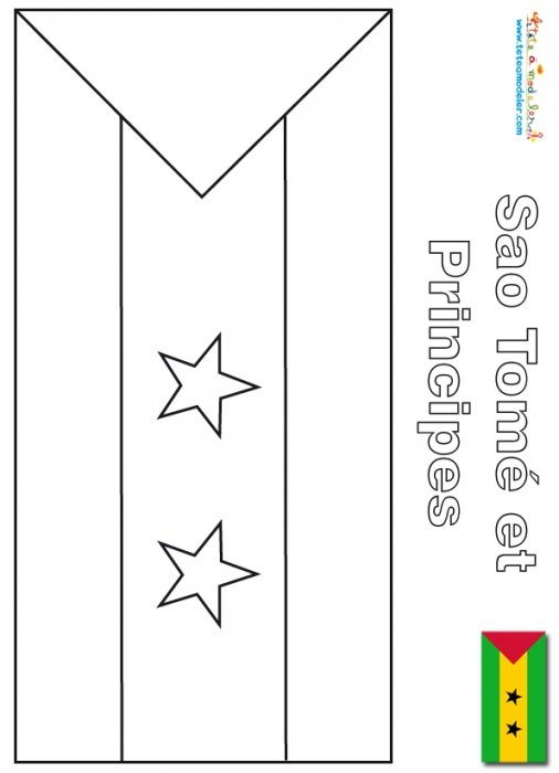 Coloriage du drapeau de Sao Tomé et Principe