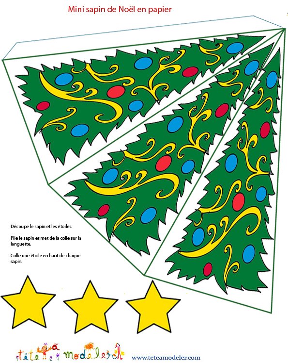 Sapin de No&euml;l en papier &agrave; imprimer
