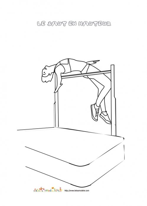 Coloriage saut en hauteur 