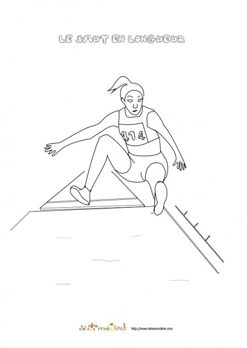 Coloriage saut en longueur