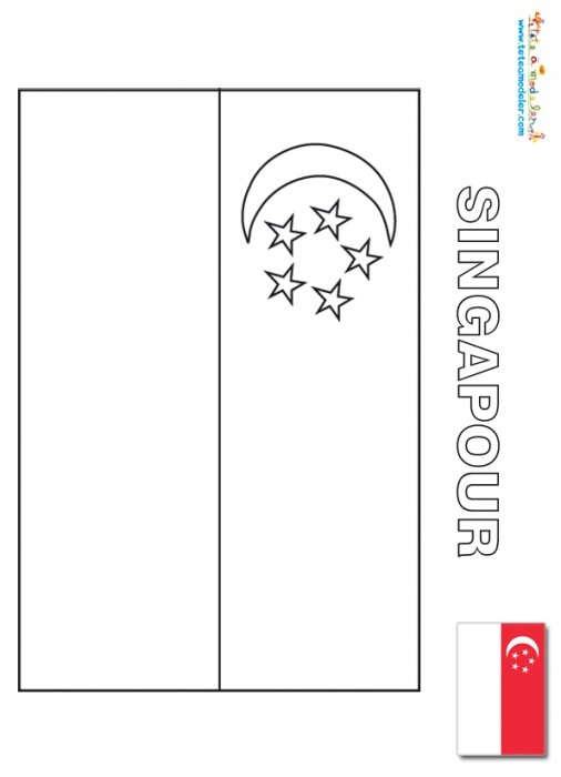 Coloriage du drapeau de Singapour