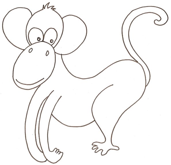 coloriage d'un singe 5 
