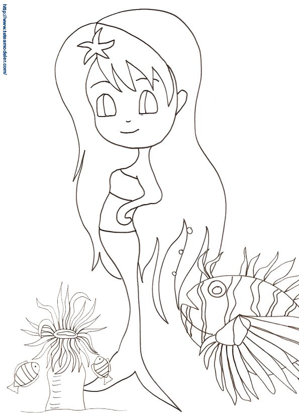 Sirene coloriage manga 14
