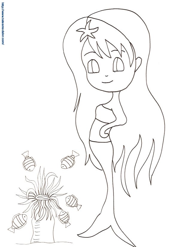 Sirene coloriage manga 15
