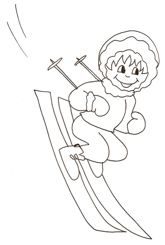 coloriage skieur rigolo
