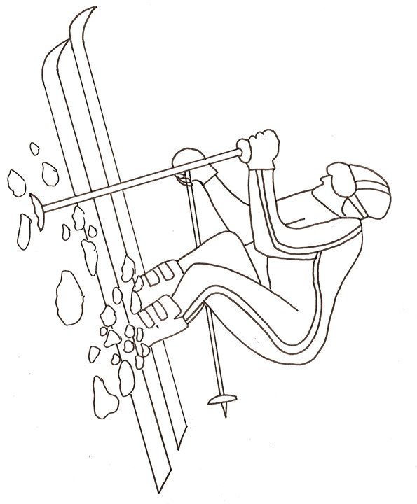 coloriage ski de descente comp&eacute;tition
