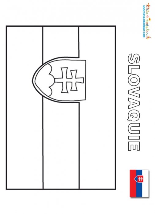 Coloriage du drapeau de Slovaquie