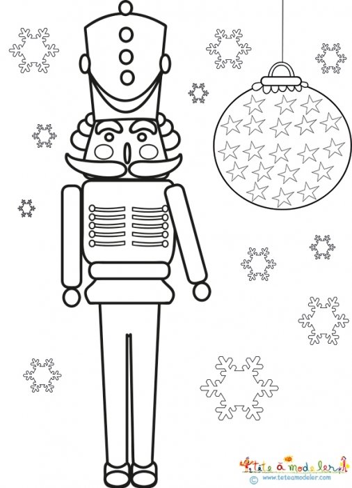 Un soldat de Noël sous les flocons